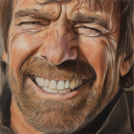 Chuck Norris Gemälde Portrait