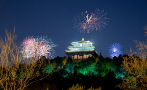 Chinesisches Neujahr Feuerwerk in Peking