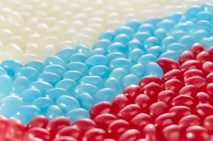 Ostereier in den Farben Russlands