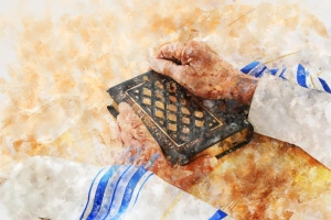 Aquarell mit jüdischen Symbolen