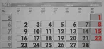Februar Kalenderblatt 2015