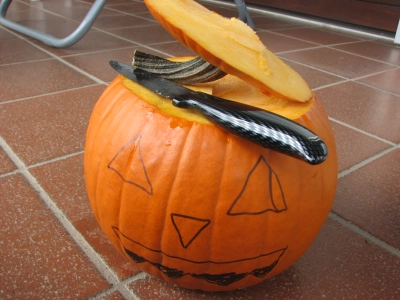 Kürbis aufschneiden 2