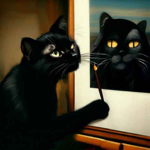 Katze malt sich selbst - Teil 2