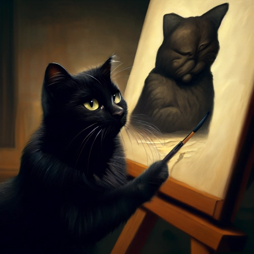Katze malt sich selbst - Teil 1