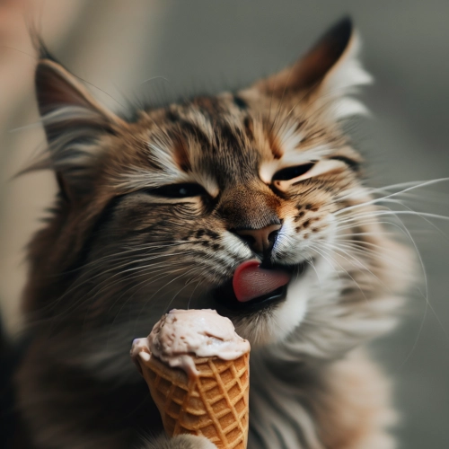 Katze mit Eis