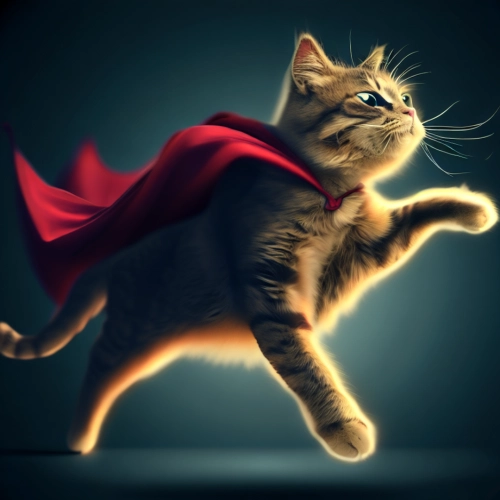Katze als Superheld