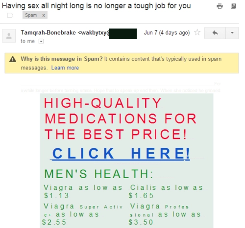 Typische Spammail Viagra