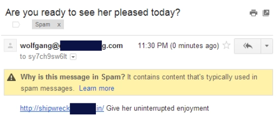 Typische Spammail zum Thema Pornografie