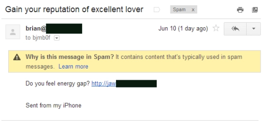 Spammail: Liebesleben verbessern