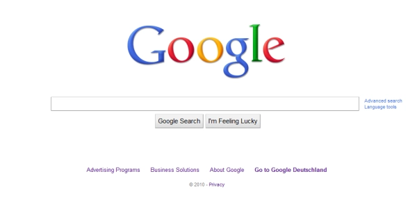 Screenshot Google Oktober 2010